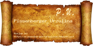 Pissenberger Urzulina névjegykártya
